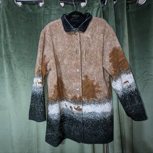 Vintage Reversible Denali Elk Mountain Scene Jacket